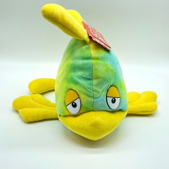 Fiesta Kissy Fish 10" Plush Stuffed Animal Toy Yellow Green Big Lips and Eyes - Picture 1 of 10